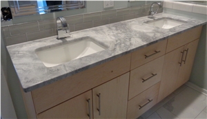 Grey Cloudy Marble Hotel Vanity Top / Countertop