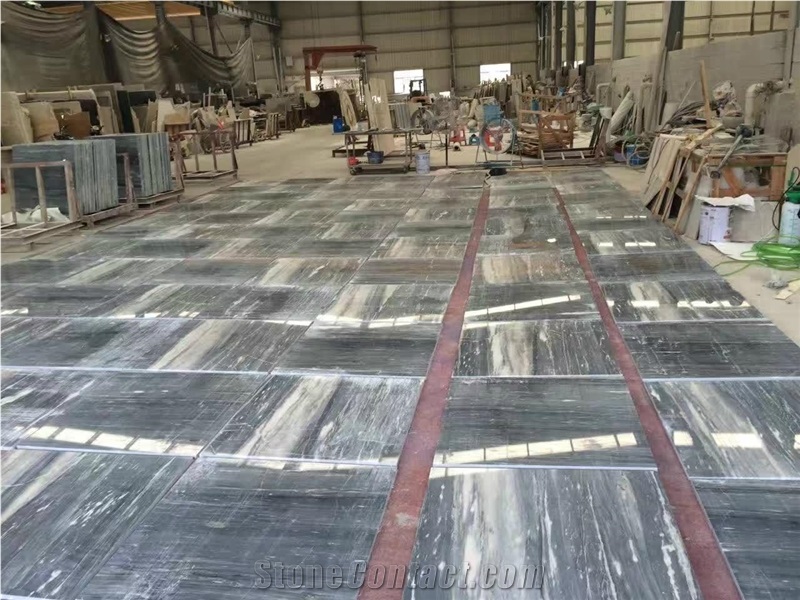 Italy Palissandro Blue Marble Slab Polished Tiles