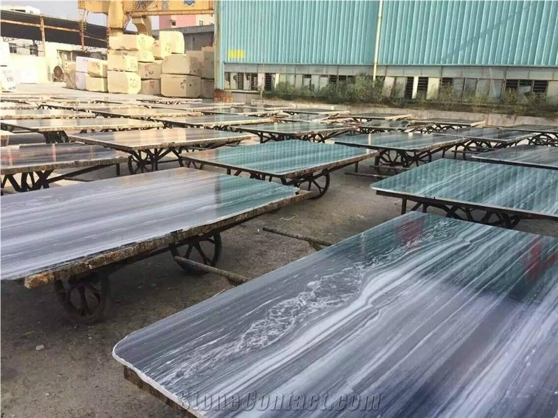 Italy Palissandro Blue Marble Slab Polished Tiles