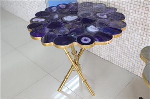 Light Purple/Lilac Semiprecious Stone Interior Table