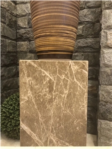 Marron Emperador Light Marble Stone Furniture Flower Stand Marron Emperador Light Marble Stone Furniture Flower Stand