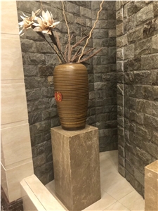 Marron Emperador Light Marble Stone Furniture Flower Stand