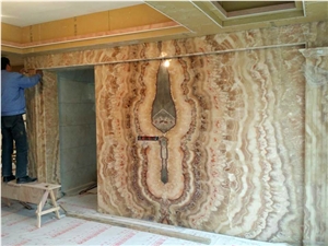 Onice Travertino Brown Onyx Wall Panel Tiles