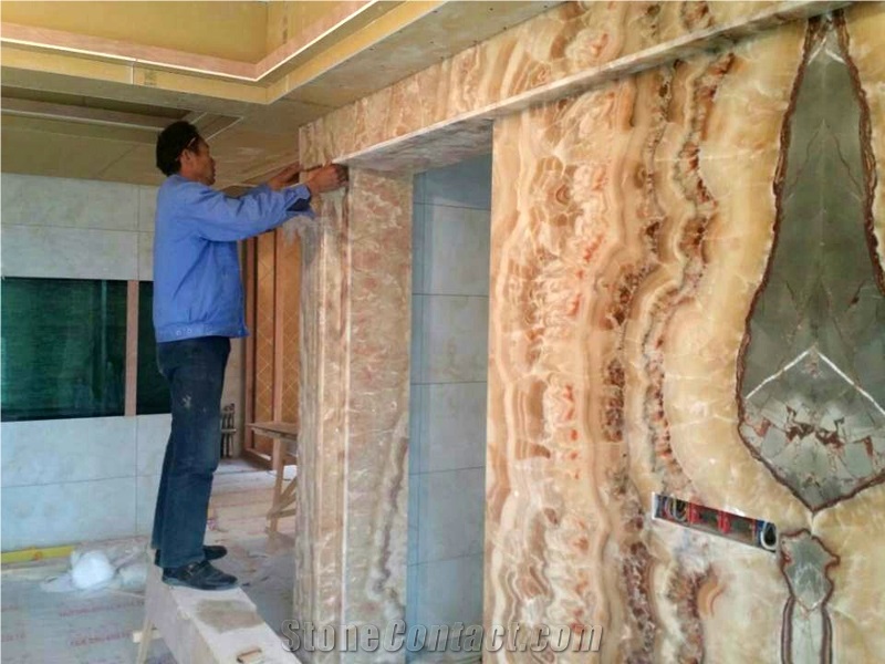 Onice Travertino Brown Onyx Wall Panel Tiles