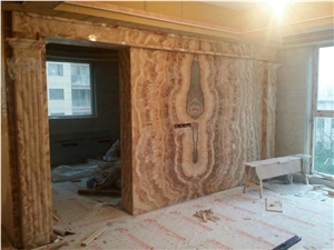 Traonyx Onice Brown Onyx Slab, Wall Panel Tiles