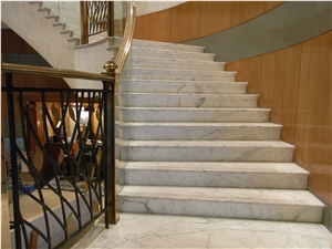 White Marble Villa Interior Stairs / Floor Step,Risers
