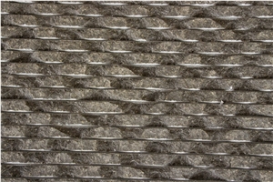 Black Basalt Fiamma Ribbed Wall Mosaic