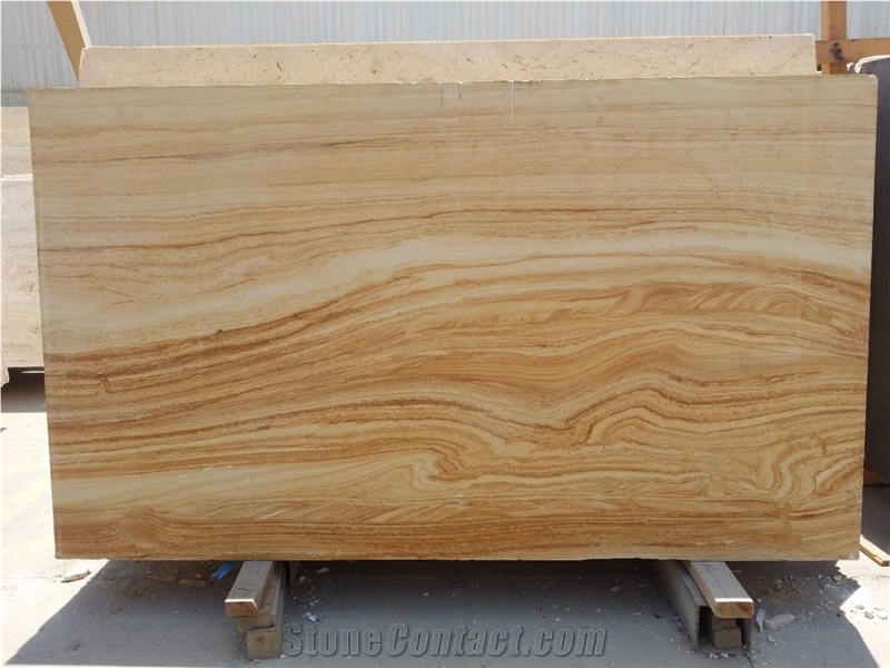 Sandstone Golden Teak Waves, Teak Wood Sandstone Slabs