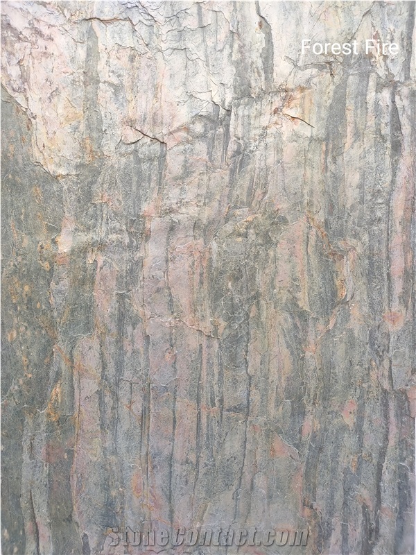 Forest Fire Slate Flexible Thin Stone Veneer Sheet