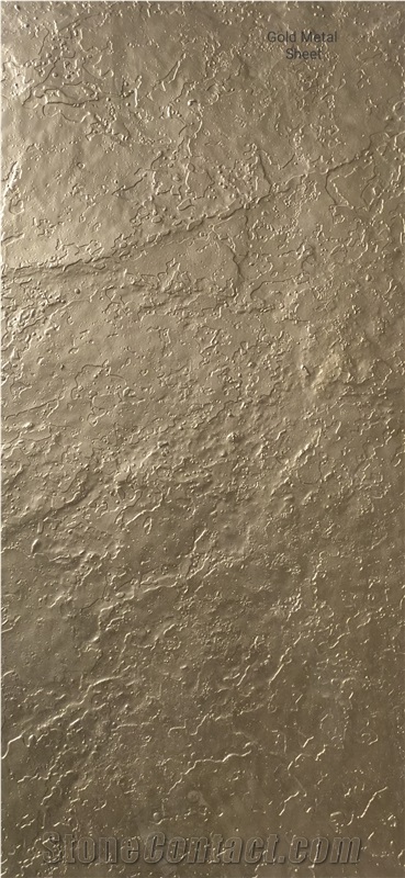 Gold Metal Flexible Thin Stone Veneer Sheet