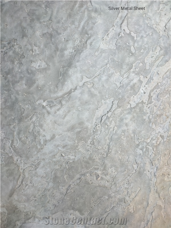 Silver Slate Metal Flexible Thin Stone Veneer Sheet