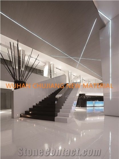 Flooring Of White Nano Crystallized Glass Stone