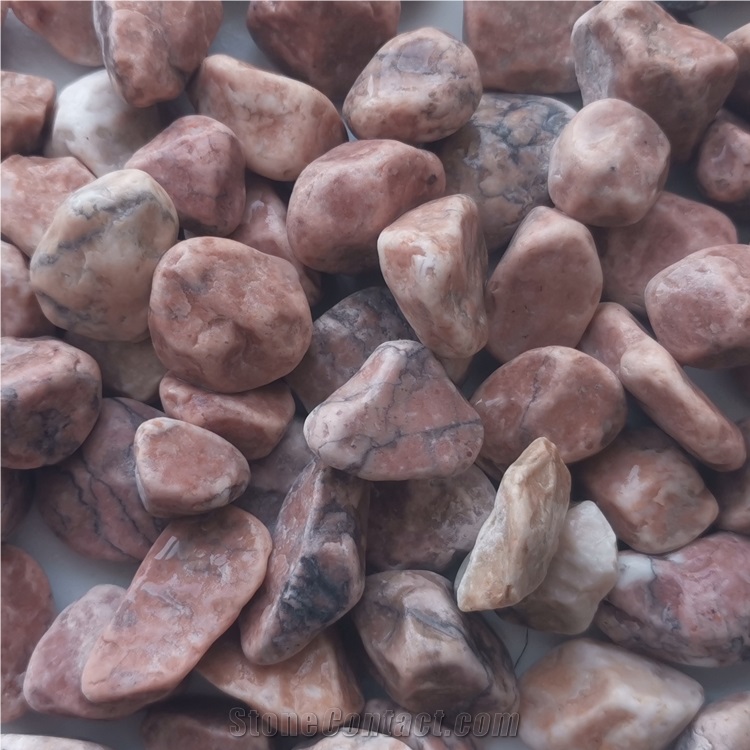 Chinese Hb-004 Deep Pink Pebble Ball Stone