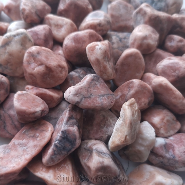 Chinese Hb-004 Deep Pink Pebble Ball Stone