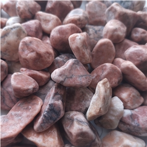 Chinese Hb-004 Deep Pink Pebble Ball Stone