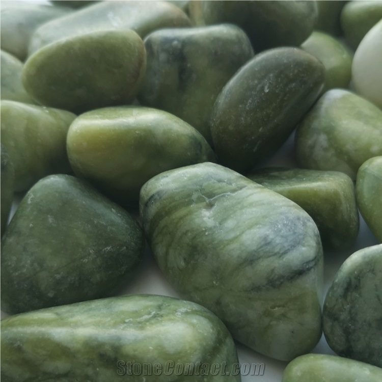 Hot Sale Dl-006 Green Pebble Polished Ball Stone