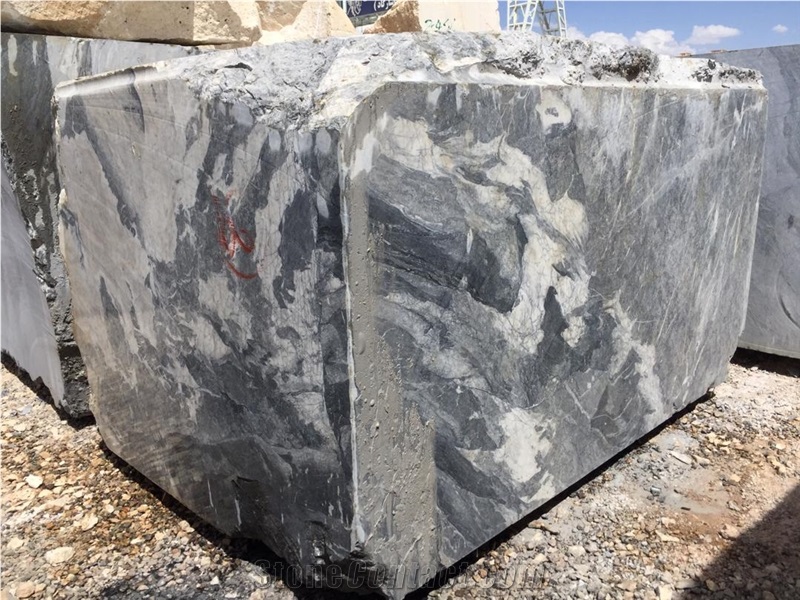Persian Gray and Black Marble Block
