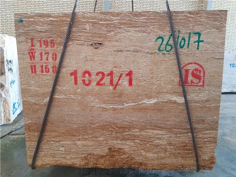 Walnut Travertine Blocks, Iran Brown Travertine
