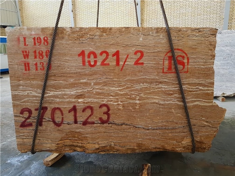 Walnut Travertine Blocks, Iran Brown Travertine