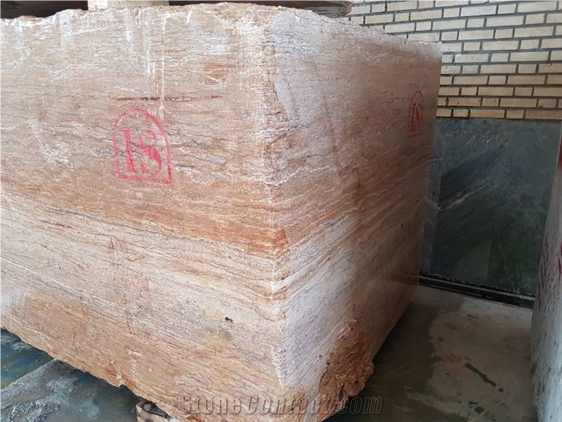 Walnut Travertine Blocks, Iran Brown Travertine