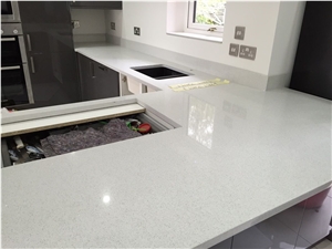 White Mirror Quartz Countertops in Cheap Price