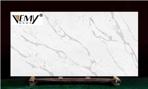 Vemy Quartz Slab Foshan Calacatta Quartz Stone Vemy Quartz Slab Foshan Calacatta Quartz Stone