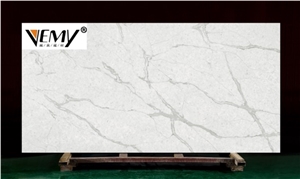 Vemy Quartz Slab Foshan Calacatta Quartz Stone