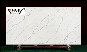 Vemy Quartz Slab Foshan Calacatta Quartz Stone