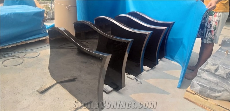 Jet Black Granite,Absolute Black,Bahama Blue, Tan Brown Granite Monuments, Headstones