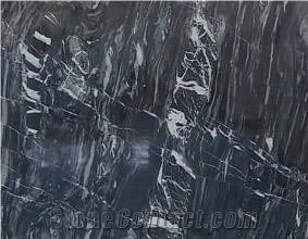 Agata Black Marble Tiles, Slab