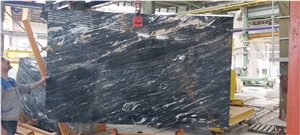 Agata Black Marble Tiles, Slab