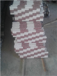 Wall Cladding Red and White Stone Mosaic