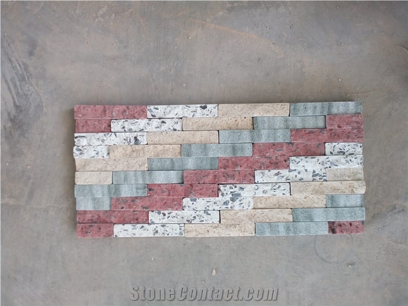 Wall Cladding Red,White Spots, Cream, Xiolit Stone Mosaic