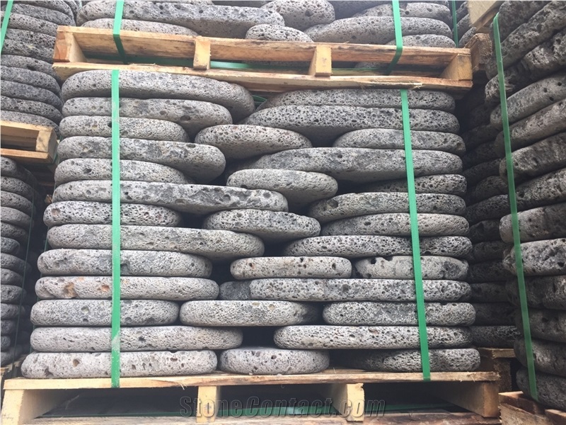 Lava Stepping Stone - Basalt with Holes Cobblestone, Pavers