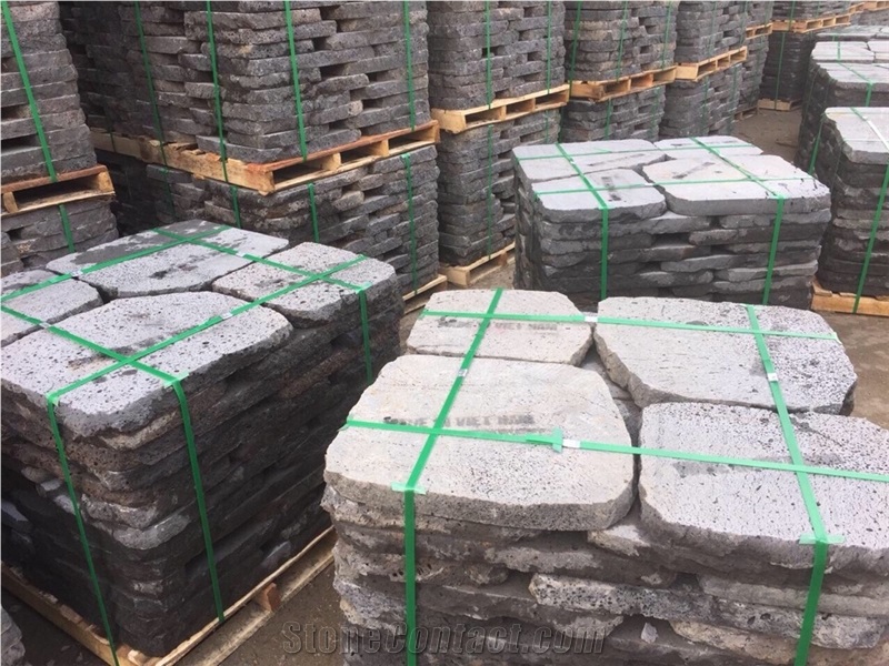 Lava Stepping Stone - Basalt with Holes Cobblestone, Pavers