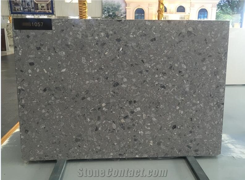 Big Quartz Chips Terrazzo Slab, Floor Tiles