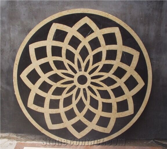 Black Marquina Marble 3d Design Round Medallions