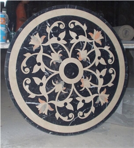 Black Marquina Marble 3d Design Round Medallions