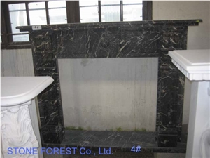 Black St. Laurent Marble Fireplace Hearth Black St. Laurent Marble Fireplace Hearth