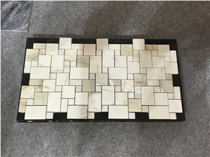 Calacatta Gold Marble Mosaic French Pattern Tiles