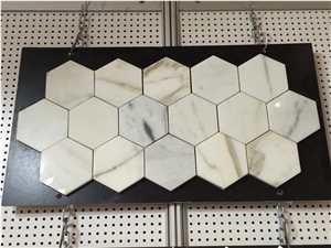 Calacatta Gold Marble Mosaic French Pattern Tiles