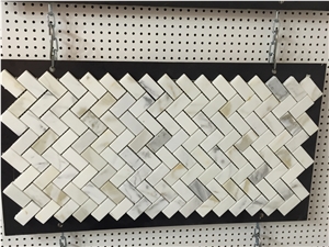 Calacatta Gold Marble Mosaic French Pattern Tiles