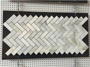 Calacatta Gold Marble Mosaic French Pattern Tiles