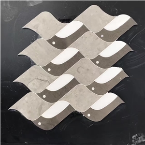 Carrara White Marble Mix Pietra Grey Mosaic Tiles