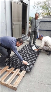 China Black Galaxy Granite Lozenge 3d Cnc Wall Panel