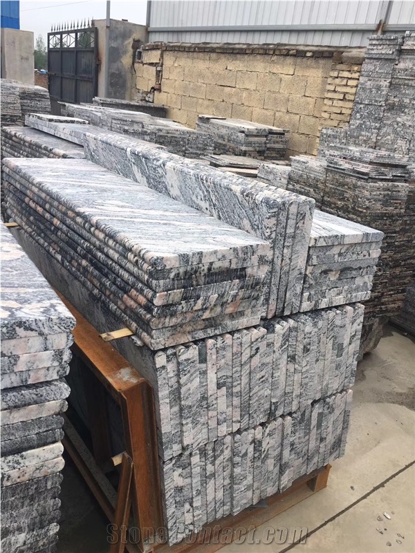 China Colombo Juparana Granite Bullnose Stairs Polished