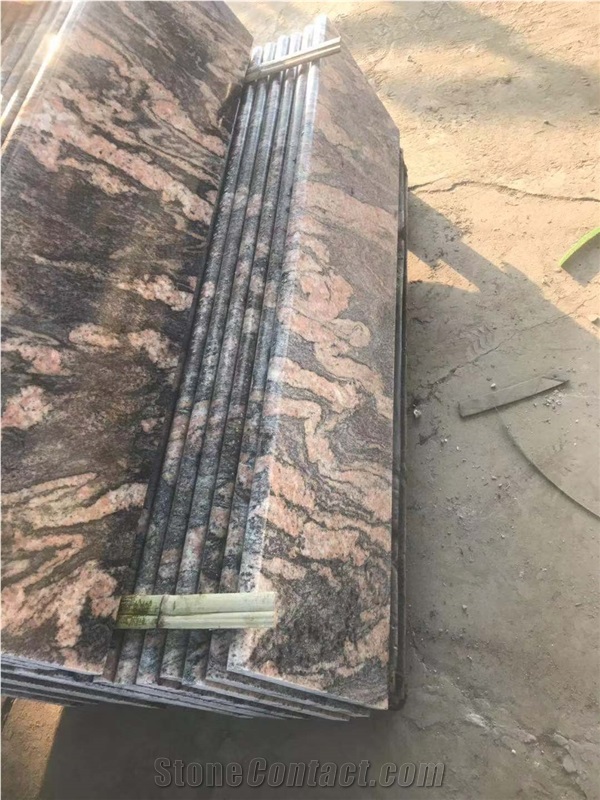 China Colombo Juparana Red Wave Granite Stair, Riser
