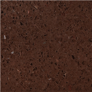 Crystal Brown Mirror Glass Quartz Stone Kitchen Slab