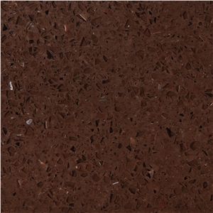 Dark Brown Crystal Galaxy Quartz Stone Countertop Design Slab