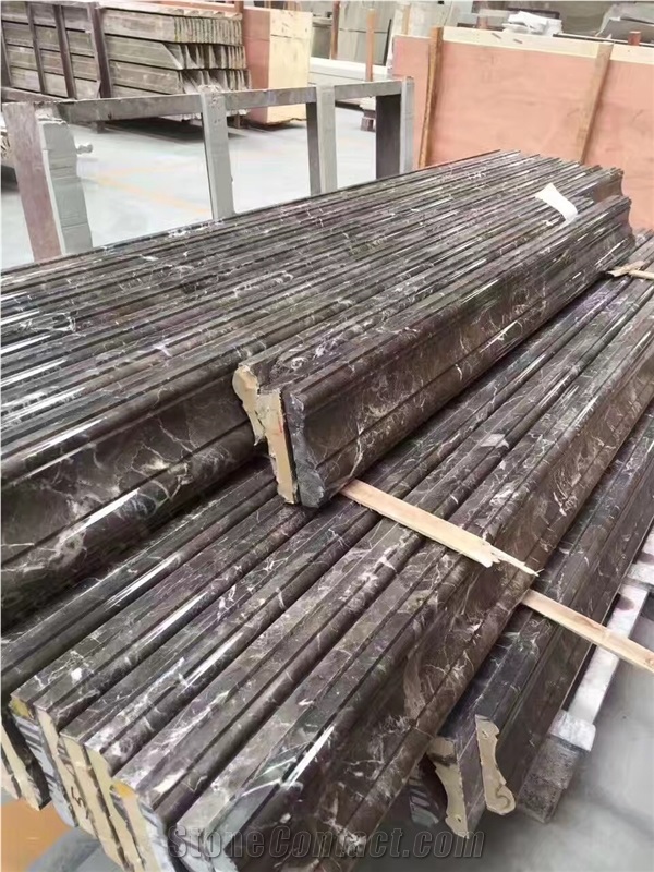 Emperador Dark Marble Polished Bullnose Wall Border